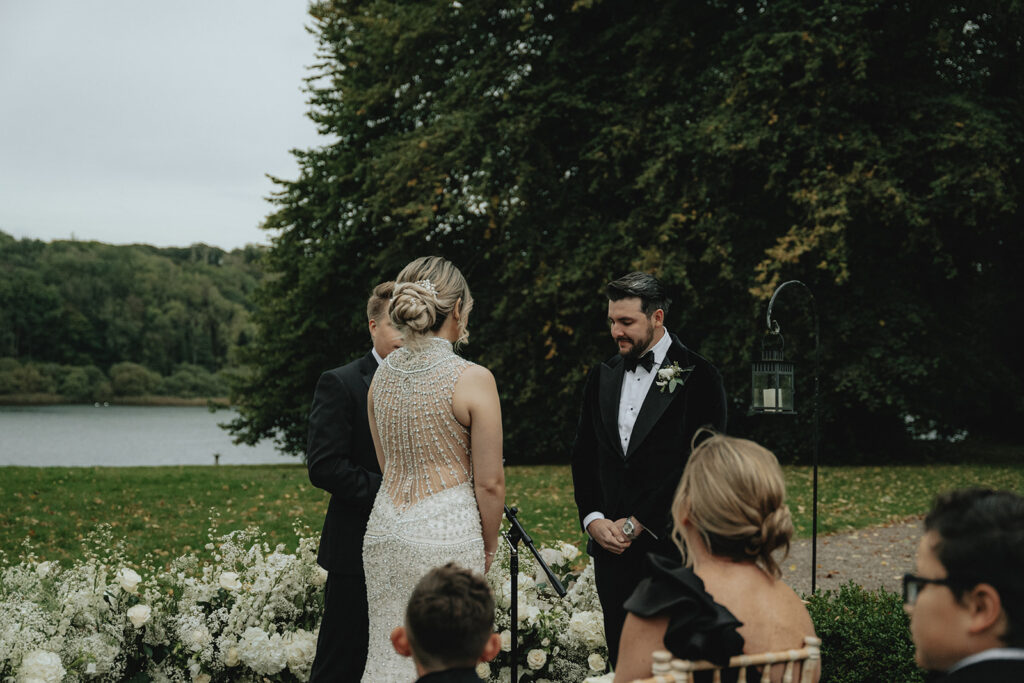 happy bride and groom at their ceremony