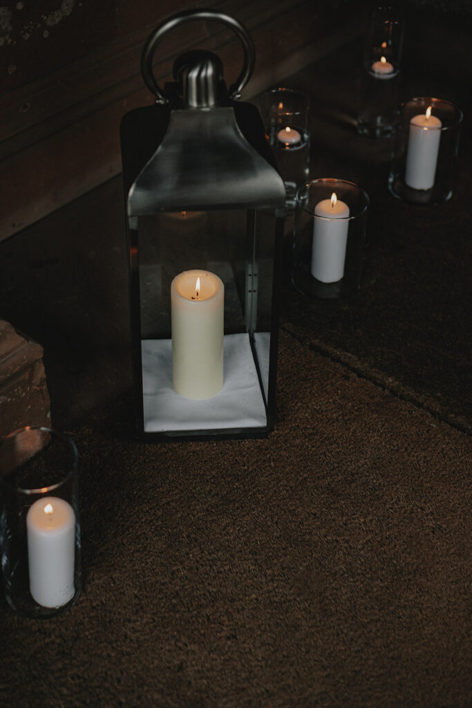 beautiful candles at the timeless wedding 