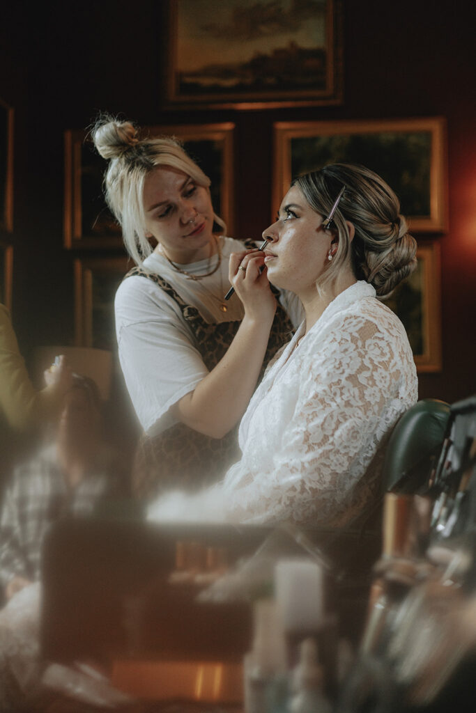 stunning bride getting ready for her timeless wedding ceremony 