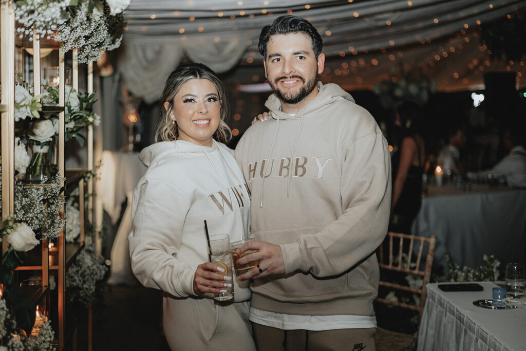 newlyweds at their reception