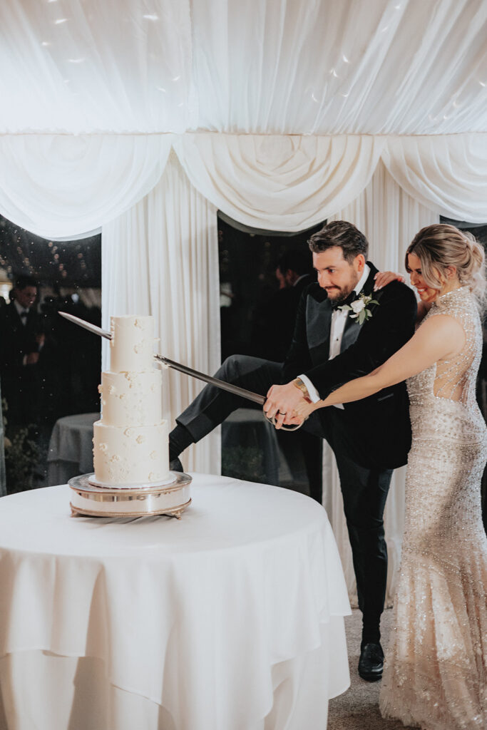 bride and groom at their reception