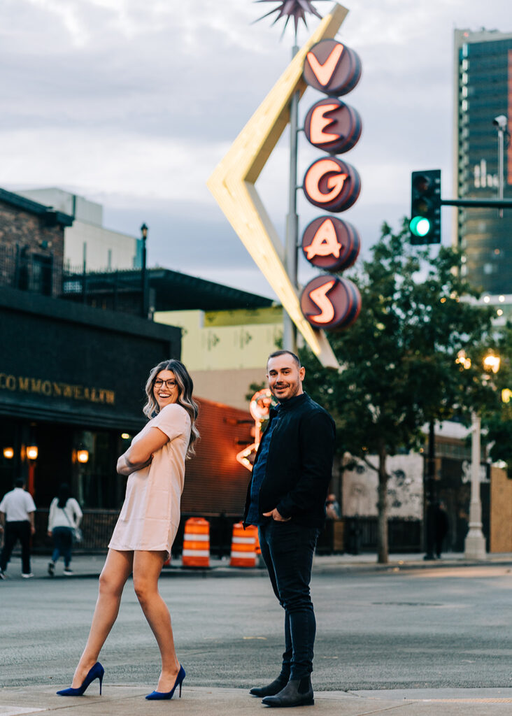 playful engagement session in las vegas 