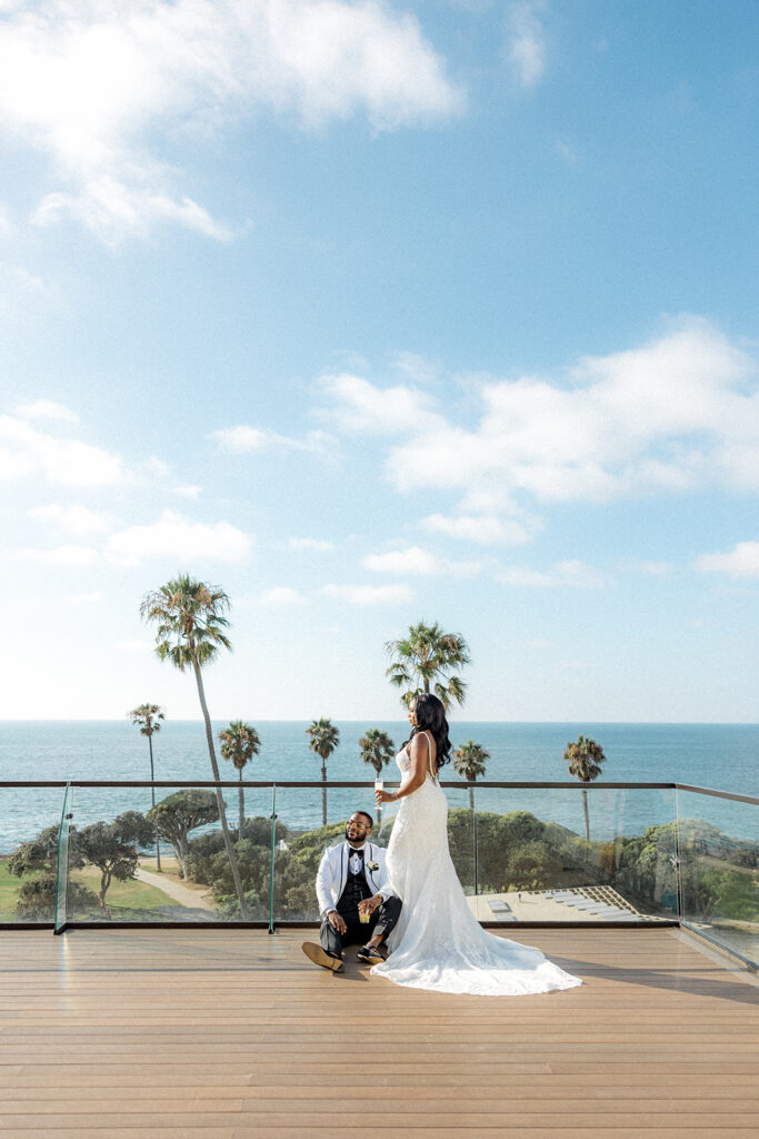 cute bride and groom portrait