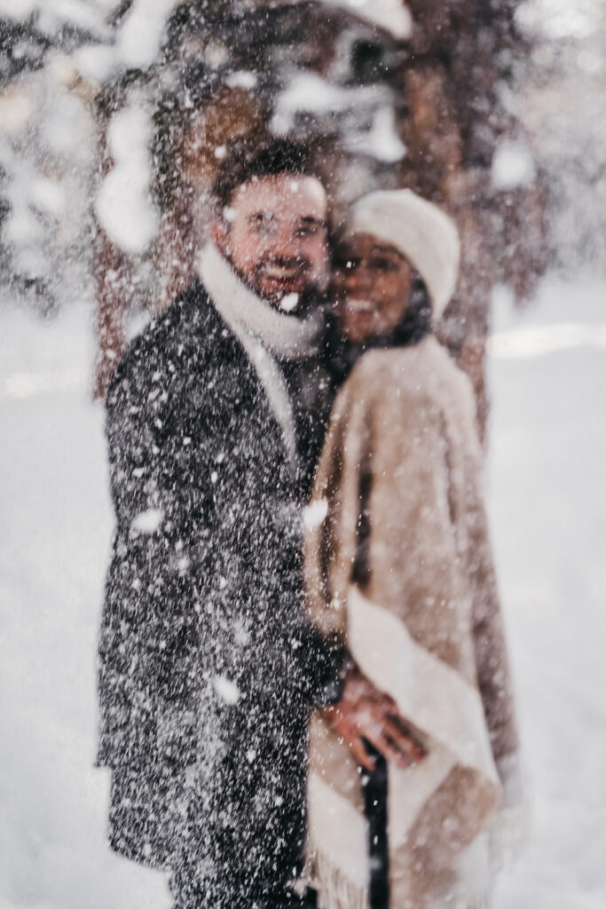 winter engagement session in mount charleston