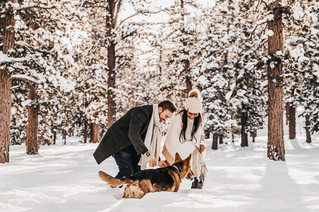 happy couple at their dream photoshoot in the mountains 