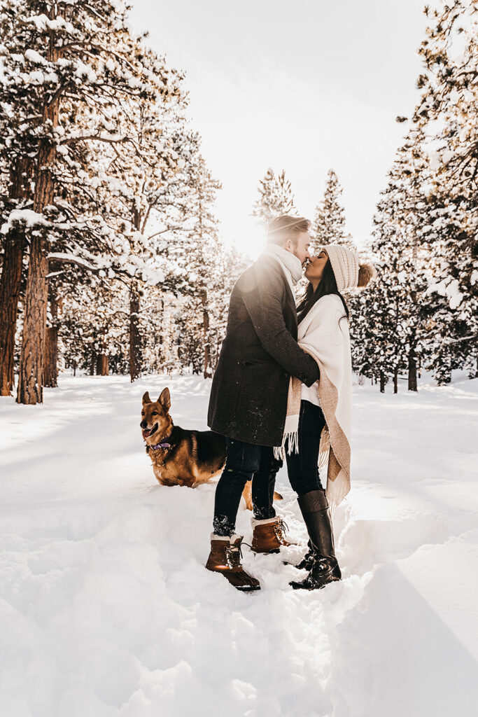 golden hour winter engagement session