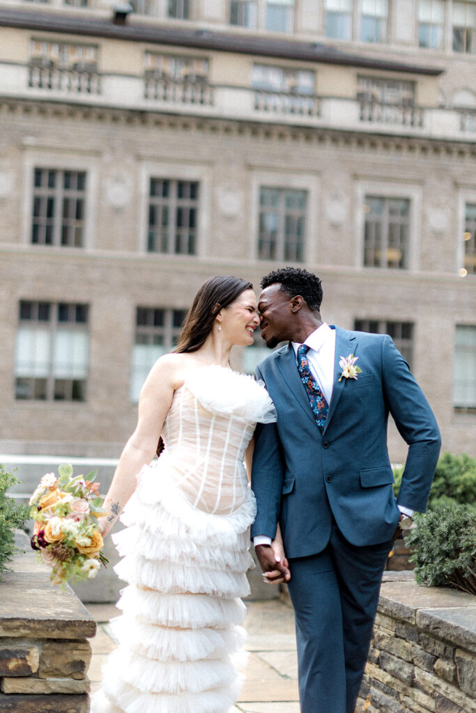 cute couple at their dream editorial style wedding venue