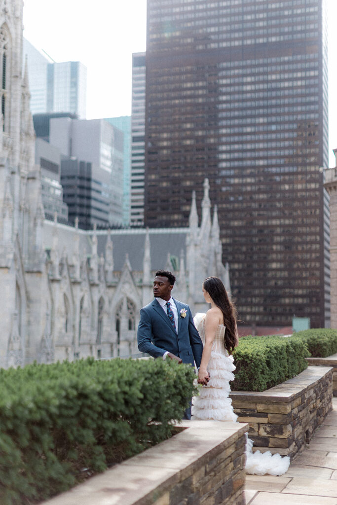 happy couple at their elegant new york wedding 