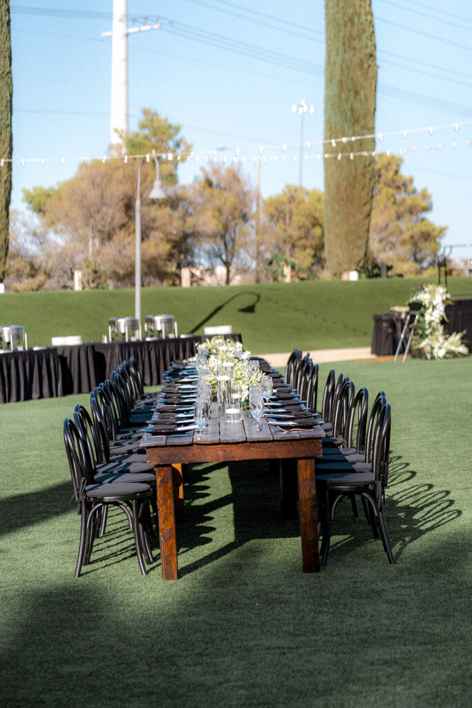 cute outdoor reception decor