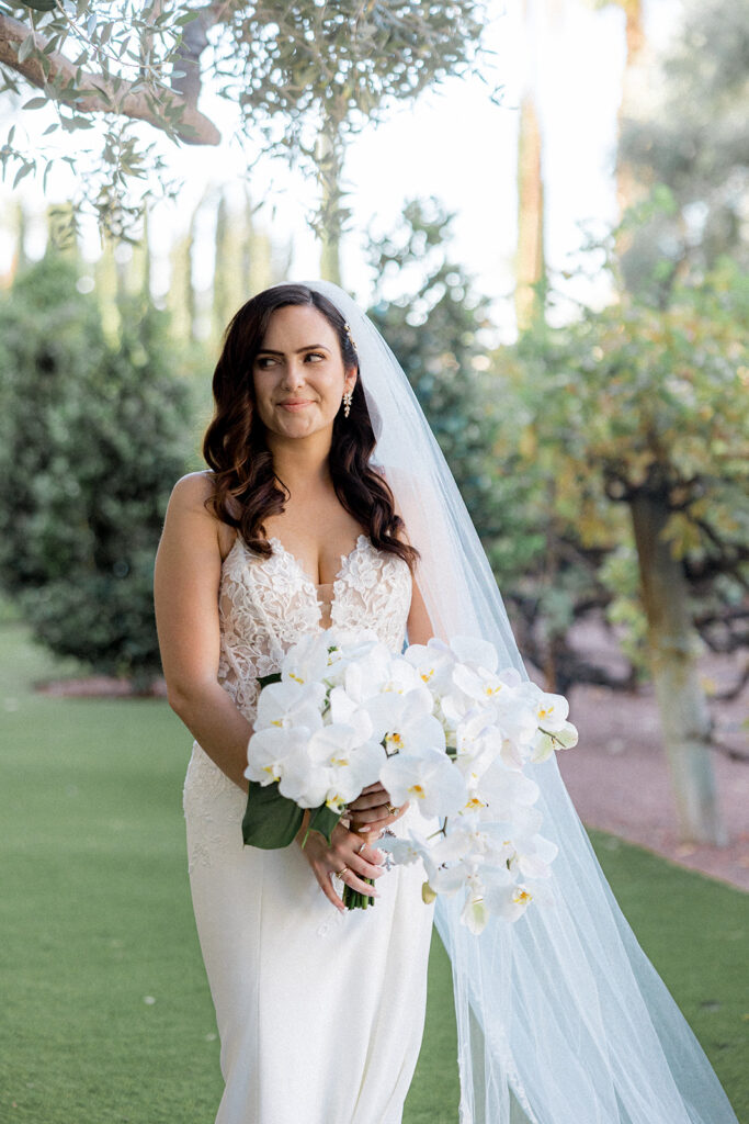 stunning portrait of the bride at her dream wedding