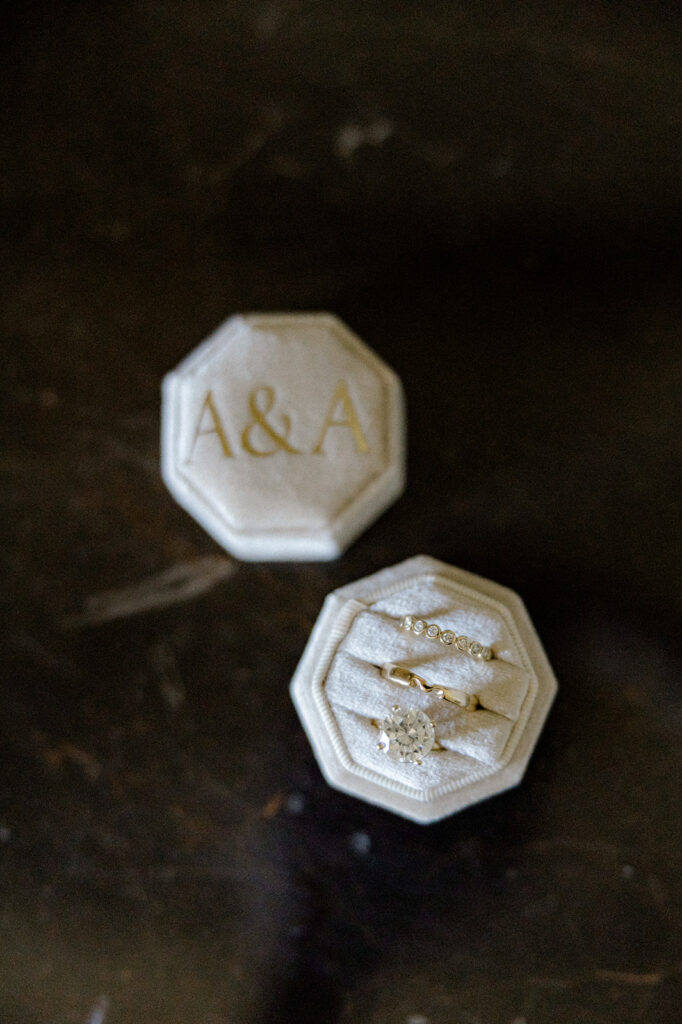 closeup shot of the wedding rings