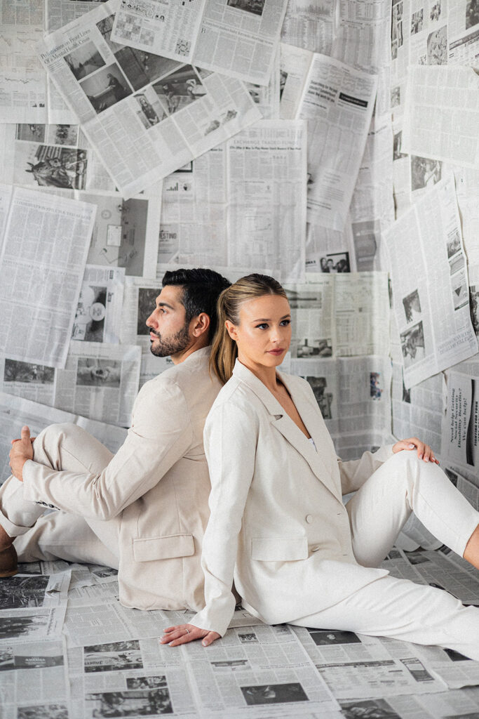 happy newly engaged couple at their photoshoot