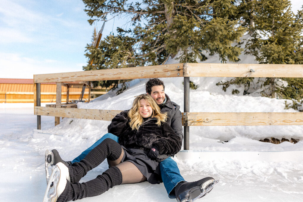 cute couple posing for the camera during their photoshoot