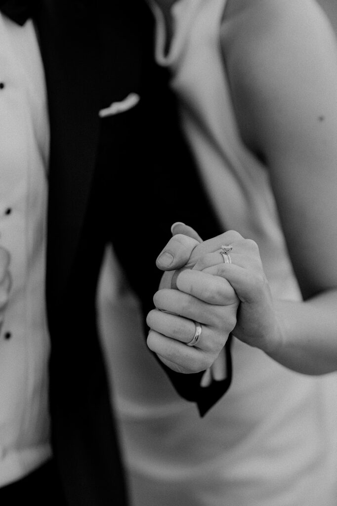 Close-up shot of the wedding ring