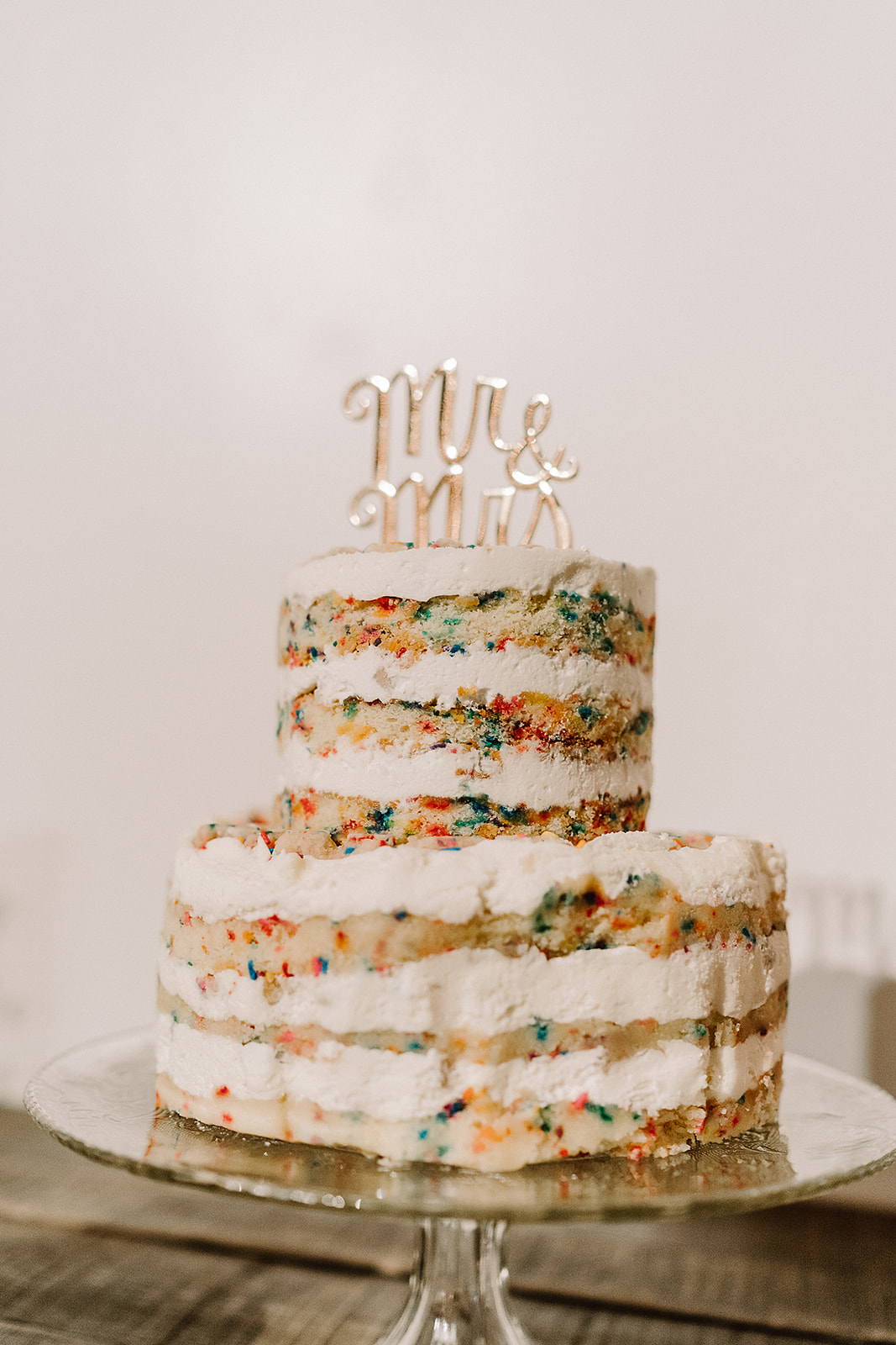 fun wedding cake at the reception