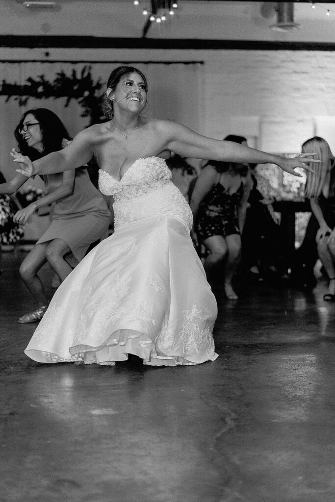 bride dancing at her reception party