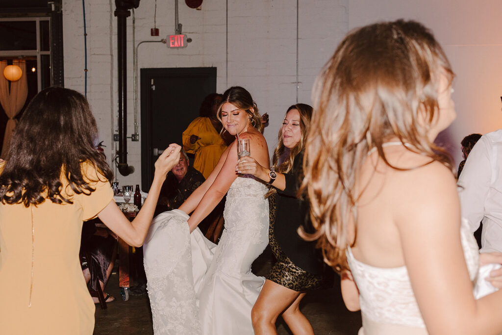 bride dancing at her reception party