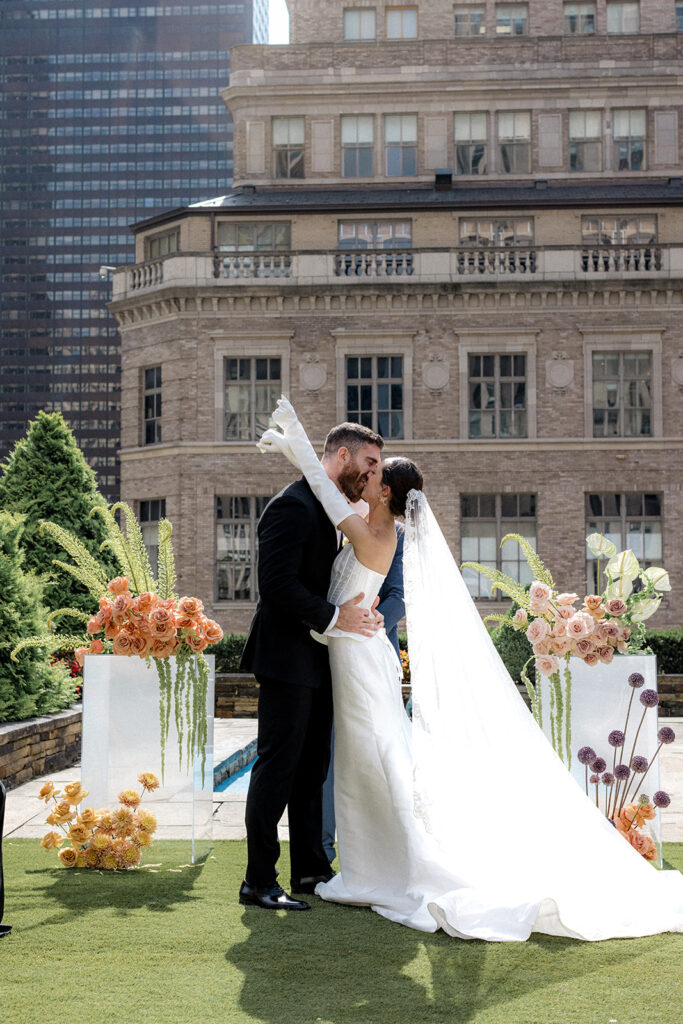 happy couple after their wedding ceremony
