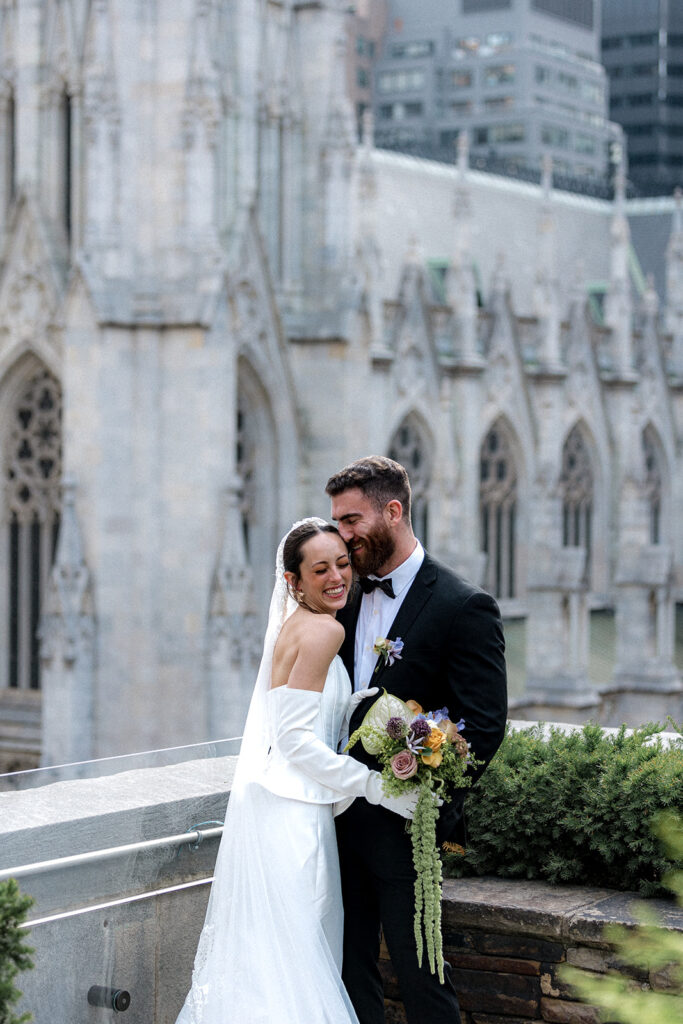 bride and groom at their dream NYC wedding