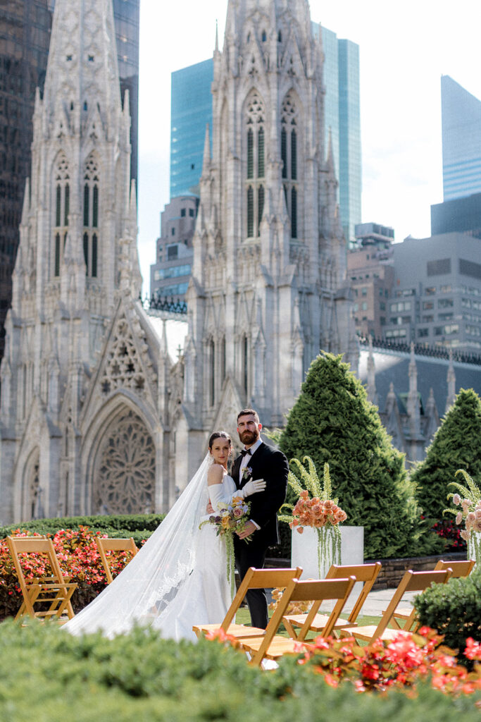 newlyweds posing for the camera during their bridal session